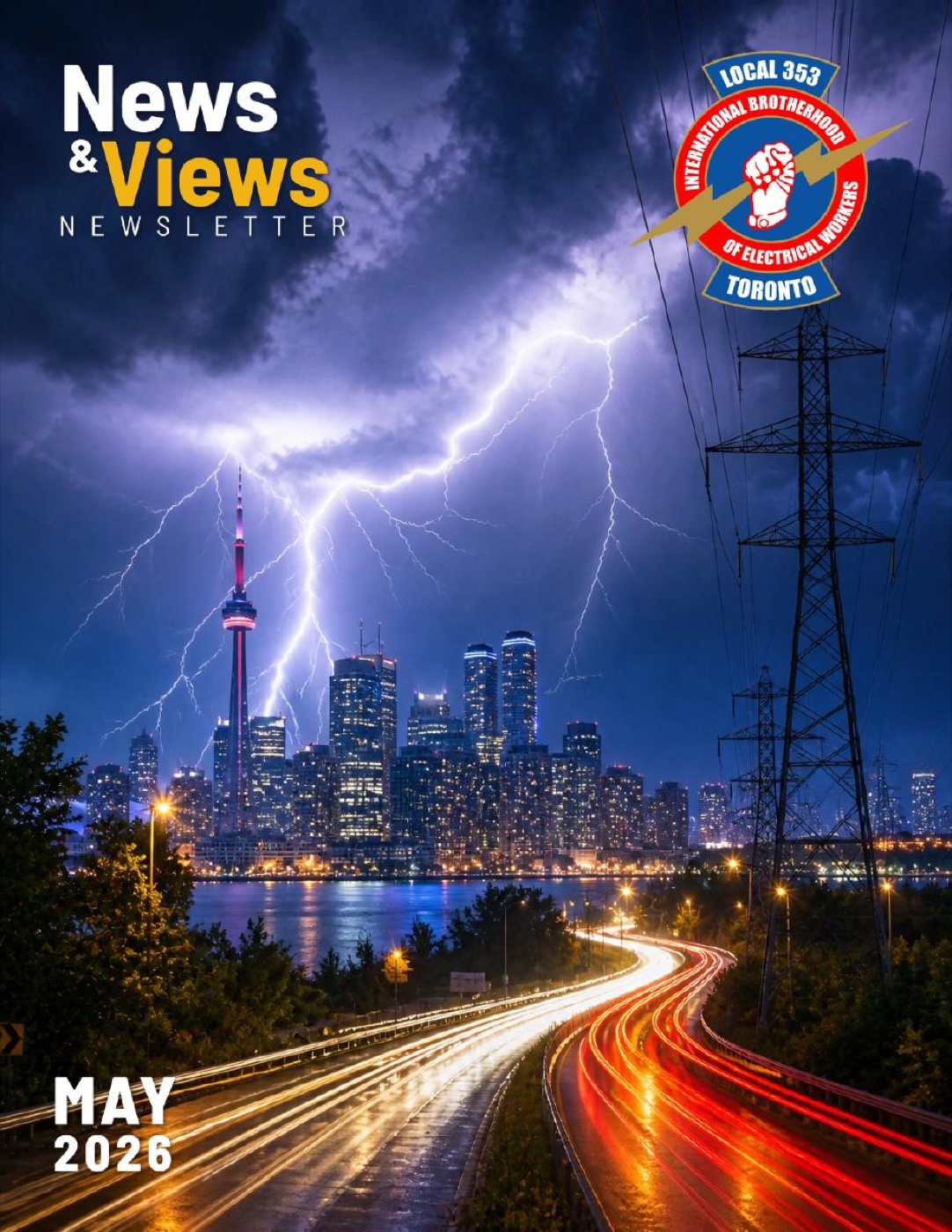 Cropped cover artwork from a union newsletter