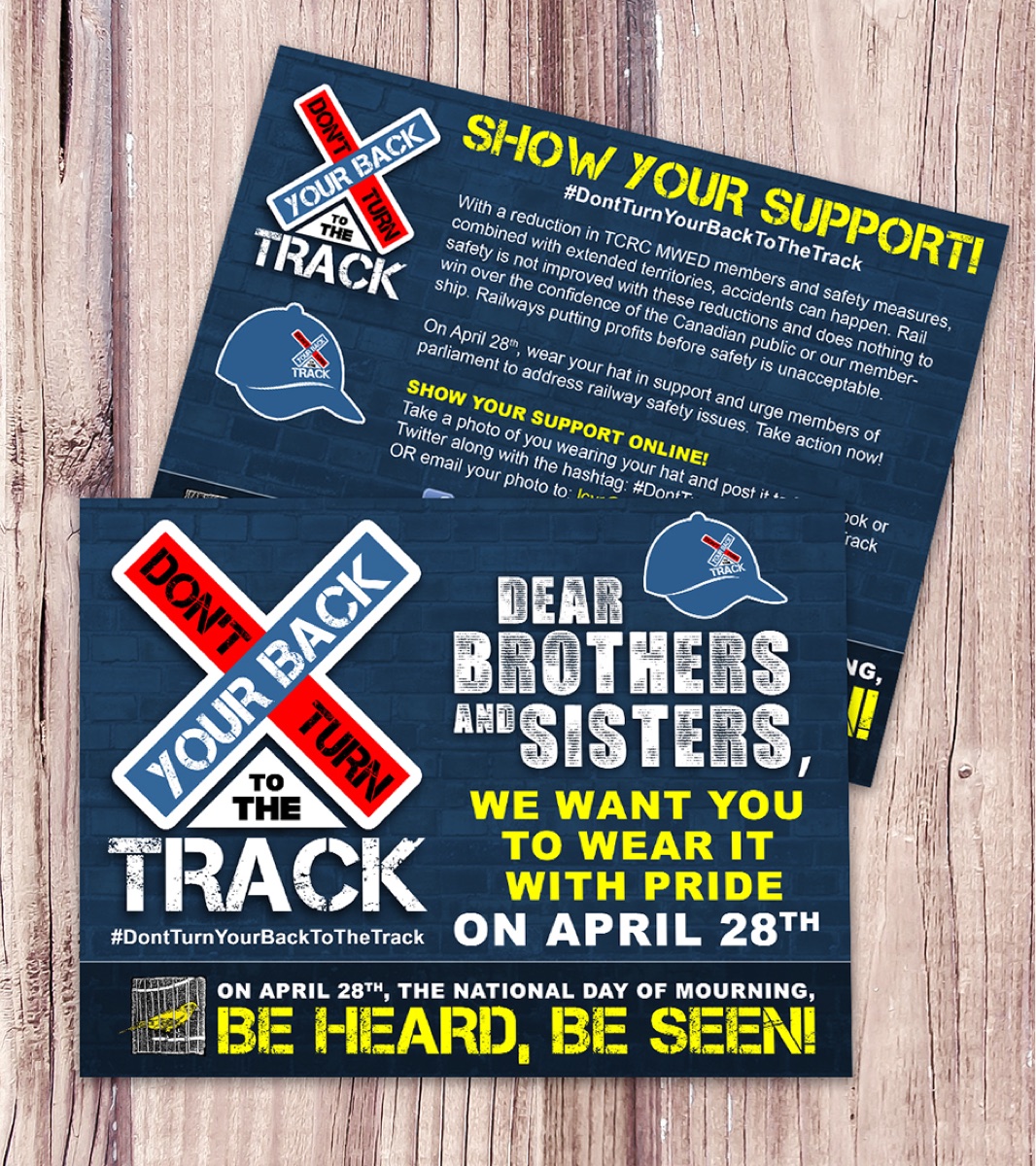 Rail safety campaign cards